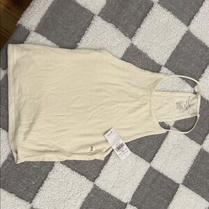 American Eagle Outfitters Ribbed Cream Tank Top
